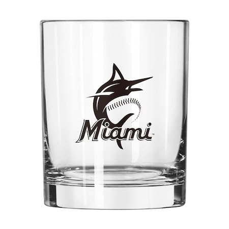Logo Brands Miami Marlins 14oz Gameday Rocks Glass 512-G14R-1